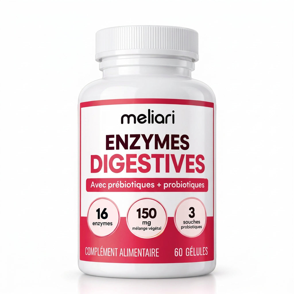 Flacon Enzymes Digestives Meliari, 60 gélules