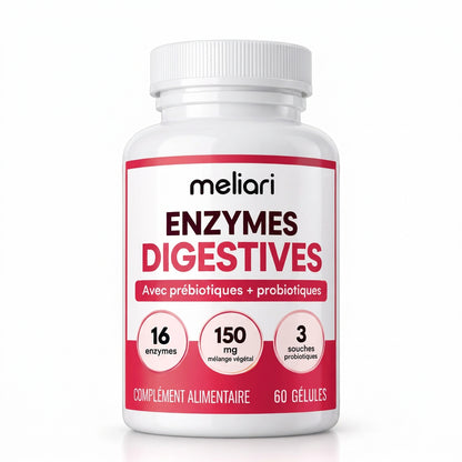 Flacon Enzymes Digestives Meliari, 60 gélules