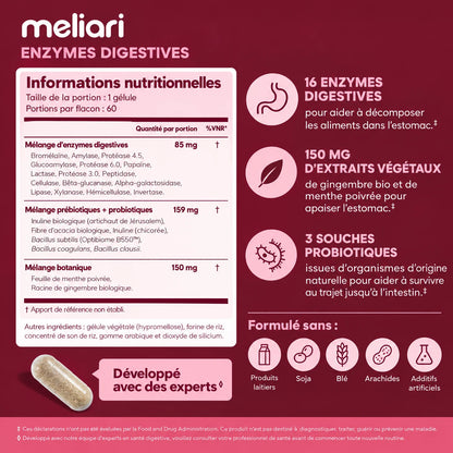 Composition des Enzymes Digestives Meliari